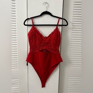 Red Lace Bodysuit